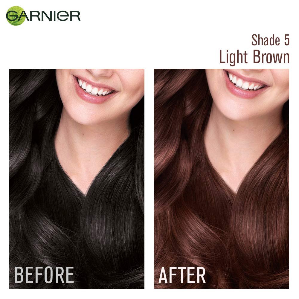 Garnier Light Brown Hair Color - Before After Image
